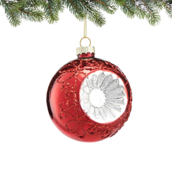 Bombka czerwona Z REFLEKTOREM 7,5 cm