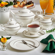 Serwis kawowy porcelanowy z platyną
