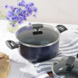 Garnek z pokrywką 24 cm 5 l ceramiczny LADY BLUE 2