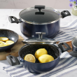 Garnek z pokrywką 24 cm 5 l ceramiczny LADY BLUE 4