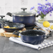 Garnek z pokrywką 24 cm 5 l ceramiczny LADY BLUE 7