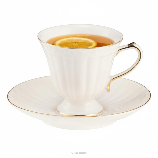  Elegancka filiżanka do herbaty i kawy z kremowej porcelany
