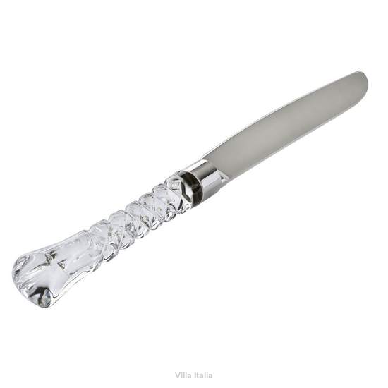 Nóż do ciasta posrebrzany z kryształową rączką ASEDA