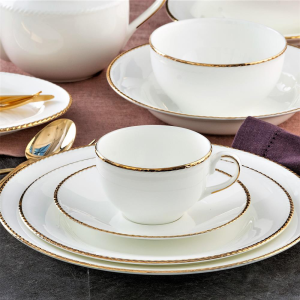 Serwis obiadowo kawowy porcelanowy na 6 osób CAMILLA