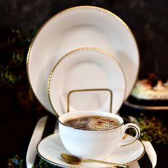 Serwis obiadowo kawowy porcelanowy na 6 osób CAMILLA
