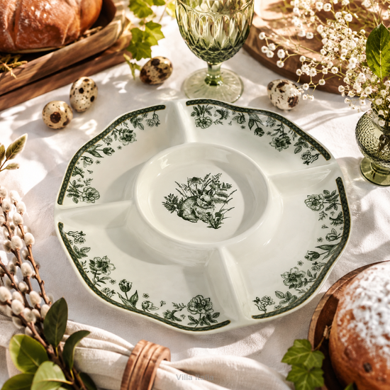Okrągły półmisek porcelanowy dzielony na przekąski UNICO 20