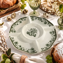 Okrągły półmisek porcelanowy dzielony na przekąski UNICO 20