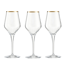 Kieliszki do białego wina 330 ml 6 sztuk CONTESSA Gold