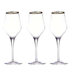 Kieliszki do białego wina 330 ml 6 sztuk CONTESSA Gold