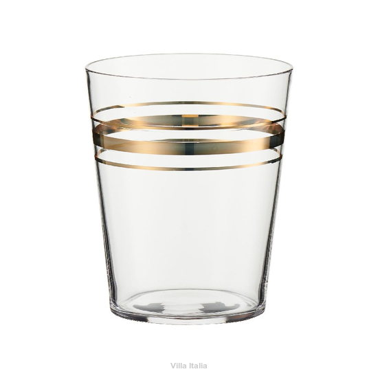 Elegancka szklanka do drinków ze złotym paskiem