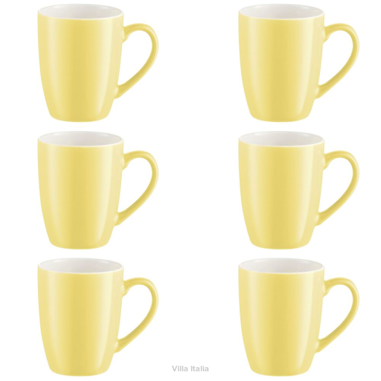 Zestaw kubków porcelanowych 6 sztuk 300 ml BORNEO yellow