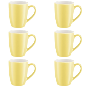 Zestaw kubków porcelanowych 6 sztuk 300 ml BORNEO yellow