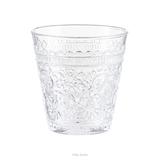 Szklanka przezroczysta z wytłaczanym wzorem