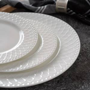 Serwis obiadowy Komplet talerzy porcelanowych dla 12 osób ROMA white
