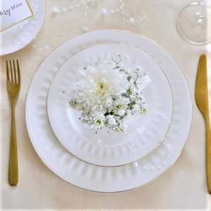Serwis obiadowo kawowy na 6 osób porcelanowy MESYNA GOLD