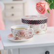 Filiżanka do herbaty porcelanowa 300 ml ze spodkiem PEONY 5