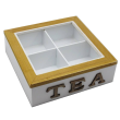 Szkatułka drewniana na herbatę TEA 18x18 cm  1