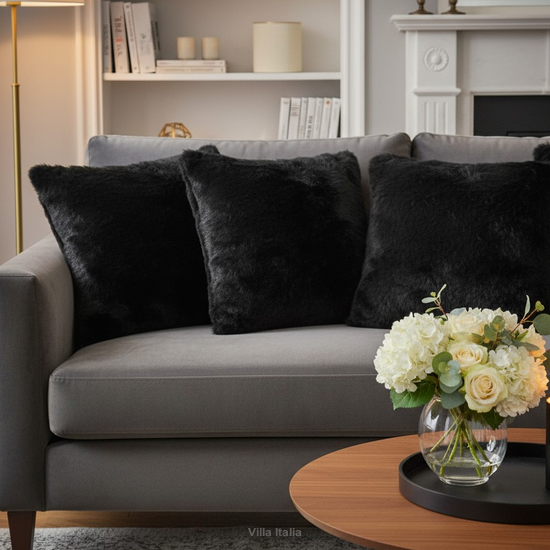 Poduszka dekoracyjna 43x43 cm czarna do salonu