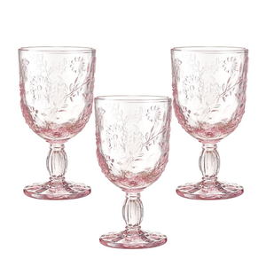 Kieliszki do wody różowe 280 ml 6 sztuk MERIDA