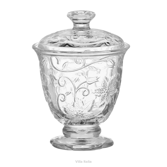 cukiernica szklana z wytłaczanym wzorem