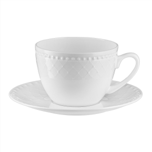 Filiżanka porcelanowa 250 ml ze spodkiem ROMA white