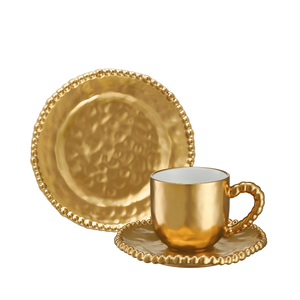 Zestaw kawowy złoty porcelanowy na 6 osób MESTIERE GOLD