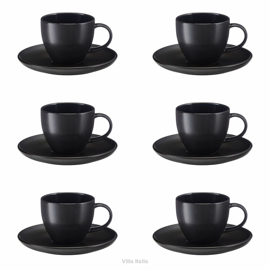 6 filiżanek do espresso czarnych
