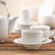 Spodek pod filiżankę lub kubek porcelanowy 14 cm PLUS biały 3