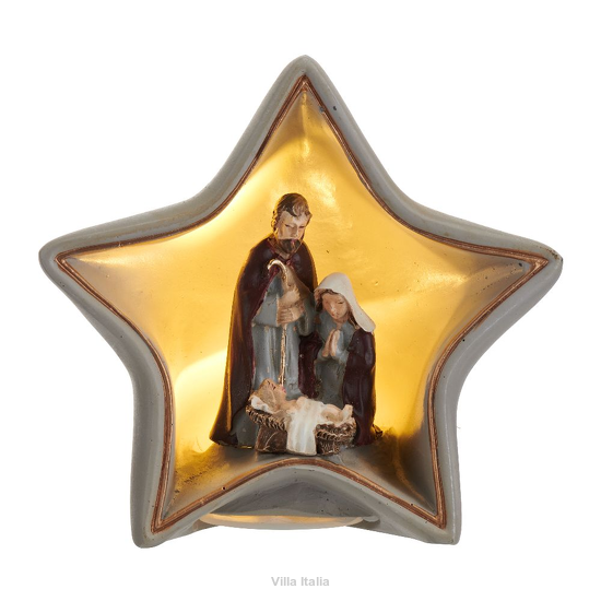 Szopka bożonarodzeniowa LED Gwiazda 9,5 cm HOLY FAMILY