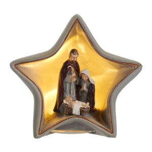 Szopka bożonarodzeniowa LED Gwiazda 9,5 cm HOLY FAMILY