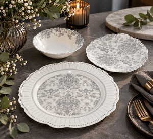 Komplet 3 talerzy porcelanowych zestaw dla 1 osoby UNICO 23