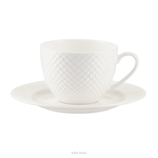 Filiżanka do kawy ze spodkiem z eleganckiej porcelany kostnej