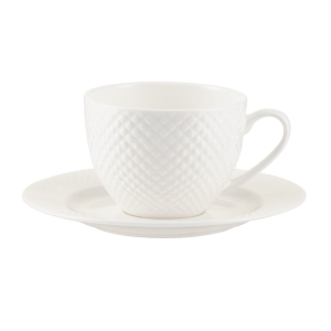 Filiżanka do kawy herbaty porcelanowa 250 ml ze spodkiem BARI WHITE