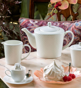 Serwis kawowy porcelanowy na 6 osób BARI WHITE