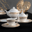 Serwis obiadowo kawowy porcelanowy na 12 osób z wazą VERONICA 10
