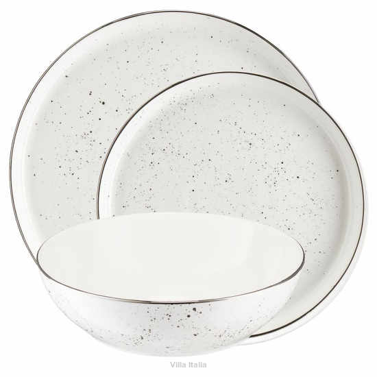 elegancki zestaw talerzy porcelanowy dekorowany platyną