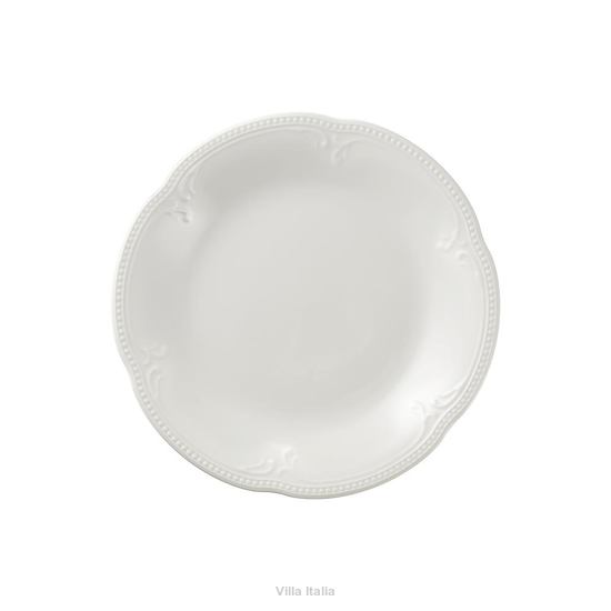 elegancki talerz deserowy porcelanowy z tłoczonym wzorem