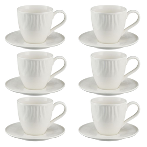 Zestaw filiżanek do kawy porcelanowych 220 ml ze spodkiem BONITA