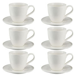 Zestaw filiżanek do kawy porcelanowych 220 ml ze spodkiem BONITA
