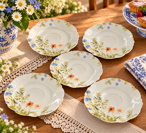 Zestaw 5 spodków 15,5 cm porcelanowych UNICO 23