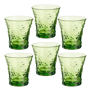 Komplet szklanek zielonych 200 ml 6 sztuk BLOSSOM