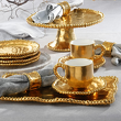 Nowoczesna kolekcja porcelany ze złotymi zdobieniami