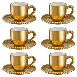 Komplet filiżanek porcelanowych 200 ml 6 sztuk MESTIERE GOLD