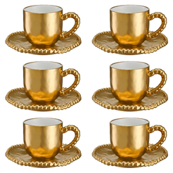 Komplet filiżanek porcelanowych 200 ml 6 sztuk MESTIERE GOLD