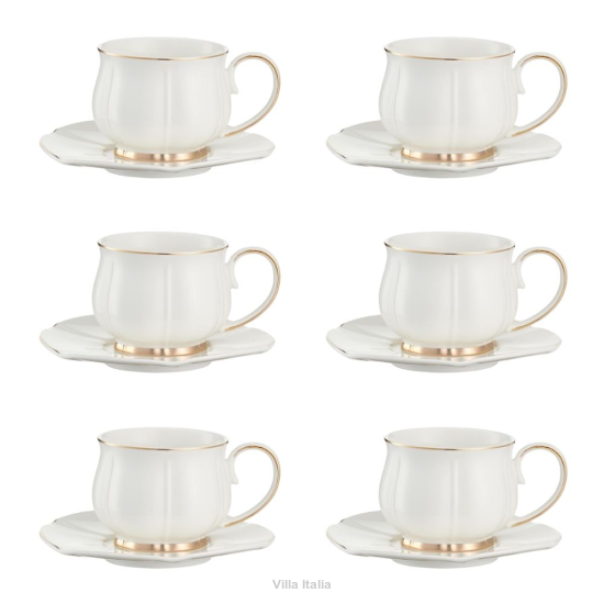Komplet filiżanek porcelanowych 200 ml 6 sztuk SANDRINE