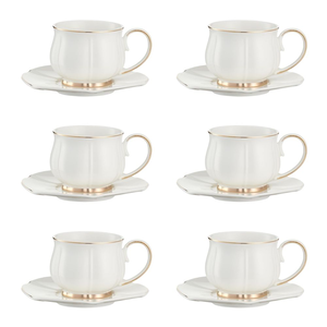 Komplet filiżanek porcelanowych 200 ml 6 sztuk SANDRINE