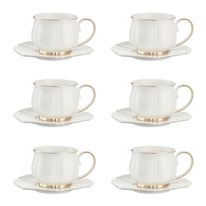 Komplet filiżanek porcelanowych 200 ml 6 sztuk SANDRINE