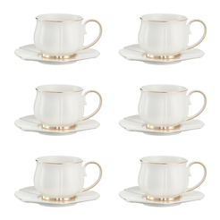 Komplet filiżanek porcelanowych 200 ml 6 sztuk SANDRINE