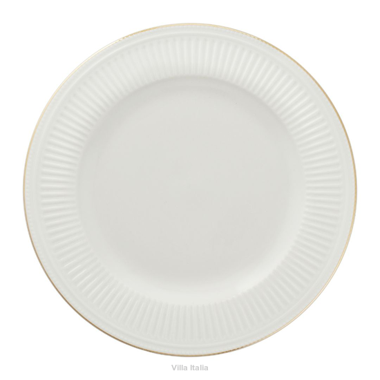 porcelanowy talerz ze złotym wykończeniem