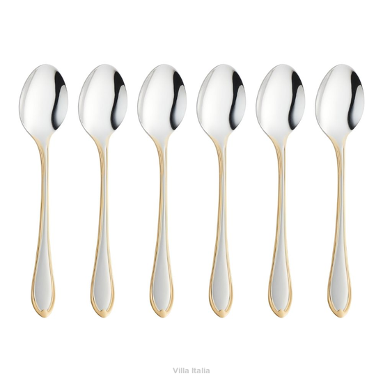 komplet łyżeczek ze złotem